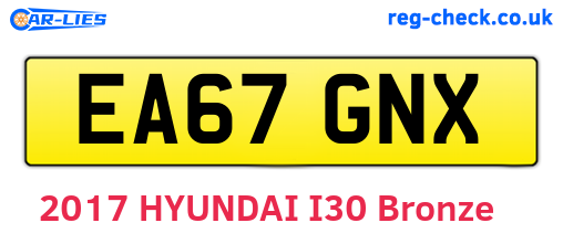 EA67GNX are the vehicle registration plates.