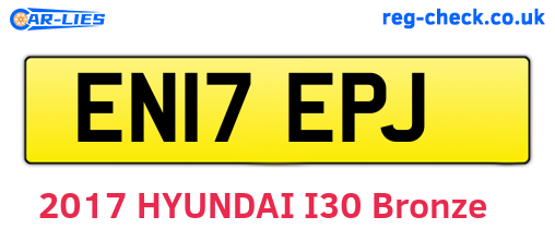 EN17EPJ are the vehicle registration plates.