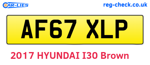 AF67XLP are the vehicle registration plates.