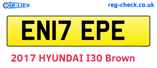 EN17EPE are the vehicle registration plates.