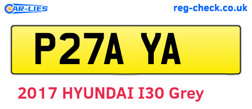 P27AYA are the vehicle registration plates.