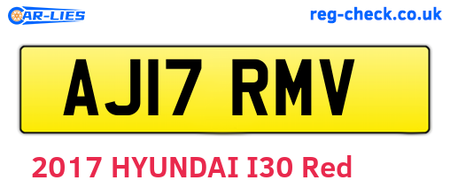 AJ17RMV are the vehicle registration plates.