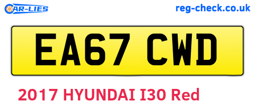 EA67CWD are the vehicle registration plates.