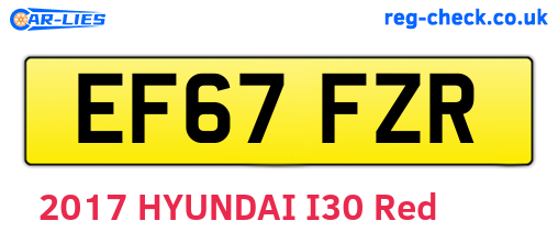 EF67FZR are the vehicle registration plates.