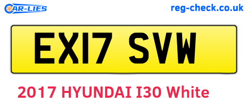 EX17SVW are the vehicle registration plates.