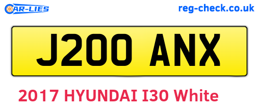J200ANX are the vehicle registration plates.