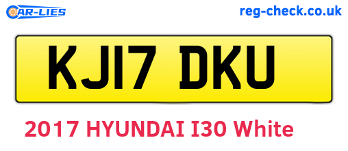 KJ17DKU are the vehicle registration plates.