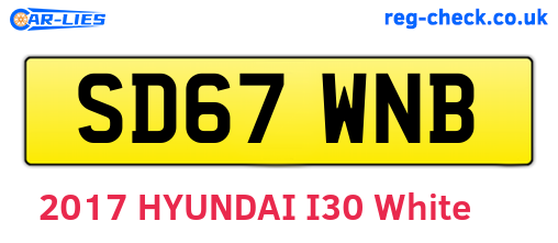 SD67WNB are the vehicle registration plates.