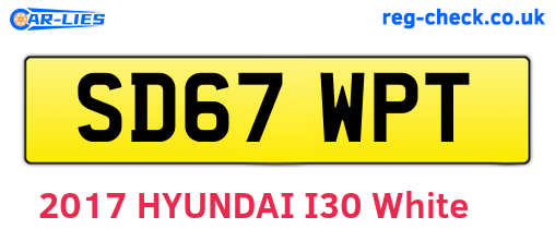 SD67WPT are the vehicle registration plates.
