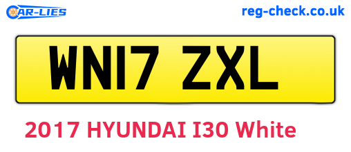 WN17ZXL are the vehicle registration plates.
