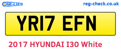 YR17EFN are the vehicle registration plates.
