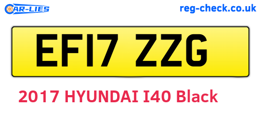 EF17ZZG are the vehicle registration plates.