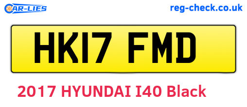HK17FMD are the vehicle registration plates.