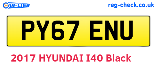 PY67ENU are the vehicle registration plates.
