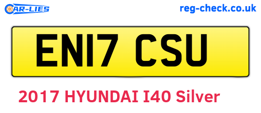 EN17CSU are the vehicle registration plates.