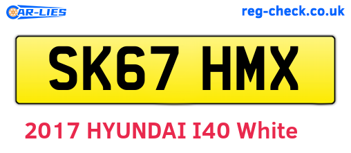 SK67HMX are the vehicle registration plates.