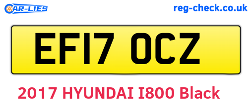 EF17OCZ are the vehicle registration plates.