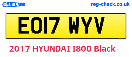 EO17WYV are the vehicle registration plates.
