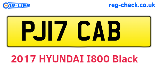 PJ17CAB are the vehicle registration plates.