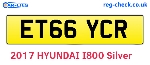 ET66YCR are the vehicle registration plates.