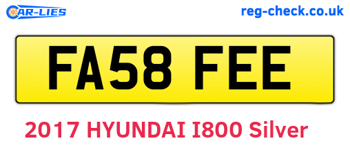 FA58FEE are the vehicle registration plates.