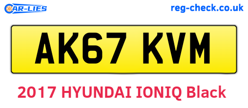 AK67KVM are the vehicle registration plates.