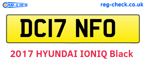 DC17NFO are the vehicle registration plates.