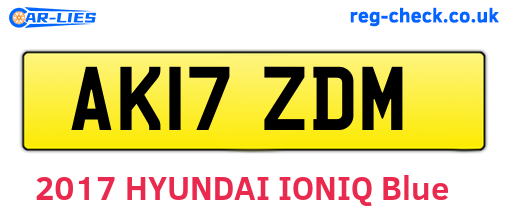 AK17ZDM are the vehicle registration plates.