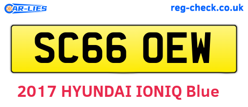 SC66OEW are the vehicle registration plates.