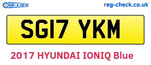 SG17YKM are the vehicle registration plates.