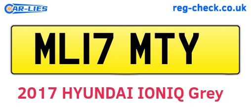 ML17MTY are the vehicle registration plates.