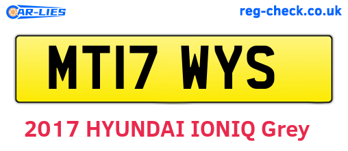 MT17WYS are the vehicle registration plates.