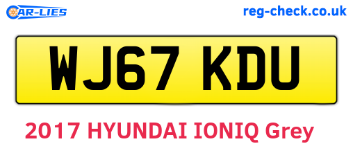 WJ67KDU are the vehicle registration plates.