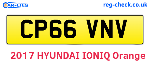 CP66VNV are the vehicle registration plates.