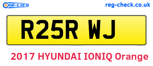 R25RWJ are the vehicle registration plates.