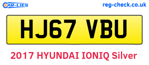 HJ67VBU are the vehicle registration plates.