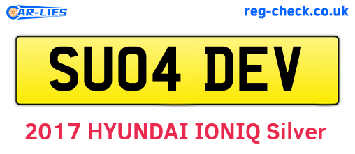 SU04DEV are the vehicle registration plates.