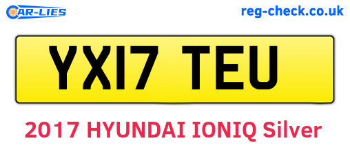 YX17TEU are the vehicle registration plates.