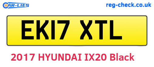 EK17XTL are the vehicle registration plates.