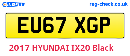 EU67XGP are the vehicle registration plates.