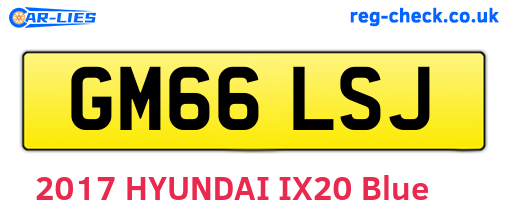 GM66LSJ are the vehicle registration plates.