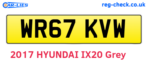 WR67KVW are the vehicle registration plates.