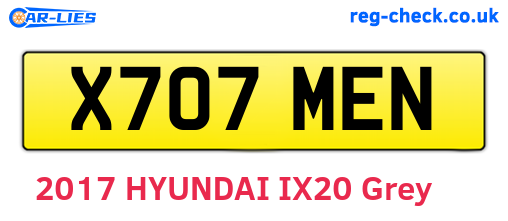 X707MEN are the vehicle registration plates.