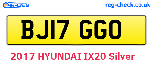 BJ17GGO are the vehicle registration plates.