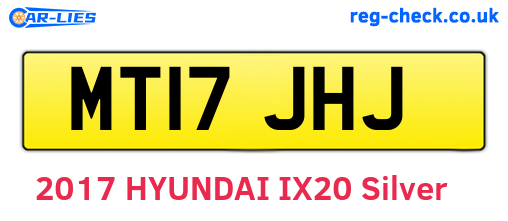 MT17JHJ are the vehicle registration plates.