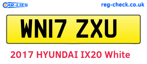 WN17ZXU are the vehicle registration plates.