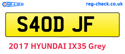 S40DJF are the vehicle registration plates.