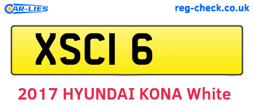 XSC16 are the vehicle registration plates.