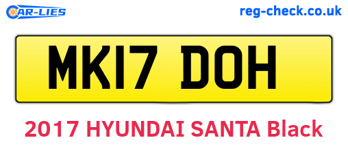 MK17DOH are the vehicle registration plates.