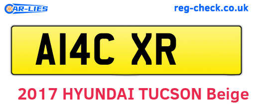 A14CXR are the vehicle registration plates.
